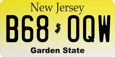 NJ license plate B68OQW