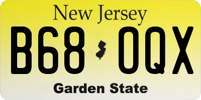 NJ license plate B68OQX