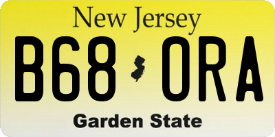 NJ license plate B68ORA