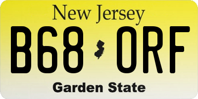 NJ license plate B68ORF