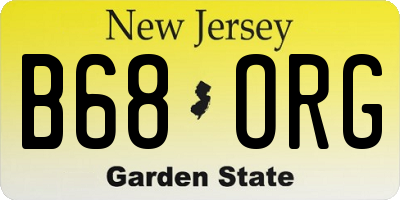 NJ license plate B68ORG