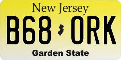 NJ license plate B68ORK