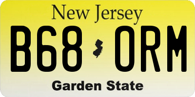 NJ license plate B68ORM