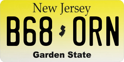 NJ license plate B68ORN