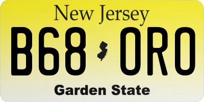 NJ license plate B68ORO