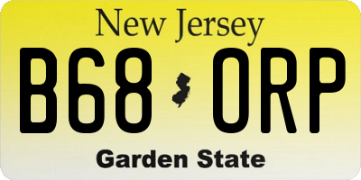 NJ license plate B68ORP
