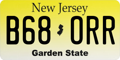 NJ license plate B68ORR
