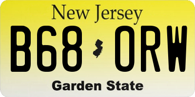 NJ license plate B68ORW