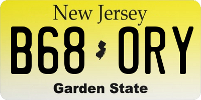 NJ license plate B68ORY