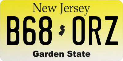 NJ license plate B68ORZ