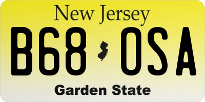 NJ license plate B68OSA