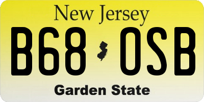 NJ license plate B68OSB