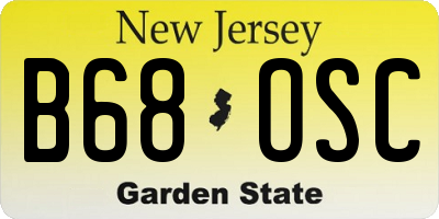 NJ license plate B68OSC