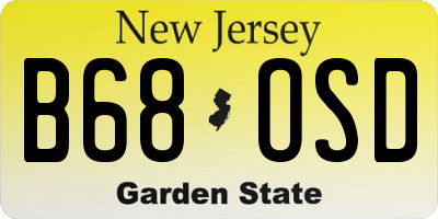 NJ license plate B68OSD