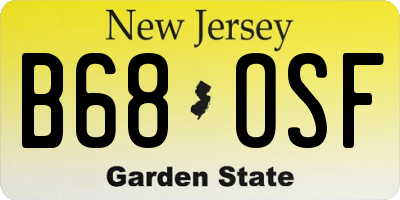 NJ license plate B68OSF