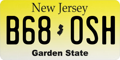 NJ license plate B68OSH