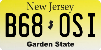 NJ license plate B68OSI