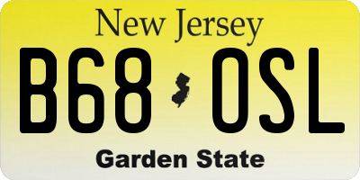 NJ license plate B68OSL