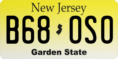 NJ license plate B68OSO