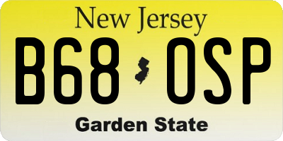 NJ license plate B68OSP