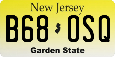 NJ license plate B68OSQ