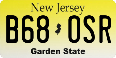 NJ license plate B68OSR