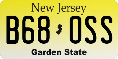 NJ license plate B68OSS