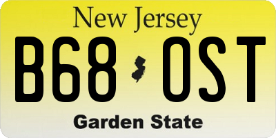 NJ license plate B68OST