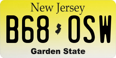 NJ license plate B68OSW