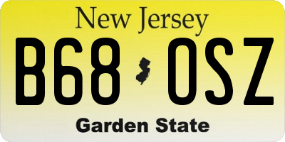 NJ license plate B68OSZ