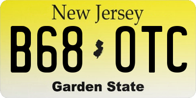 NJ license plate B68OTC