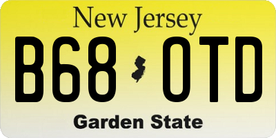 NJ license plate B68OTD