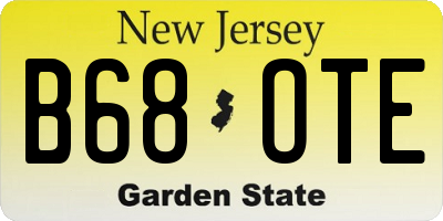 NJ license plate B68OTE