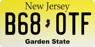 NJ license plate B68OTF
