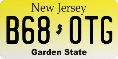 NJ license plate B68OTG