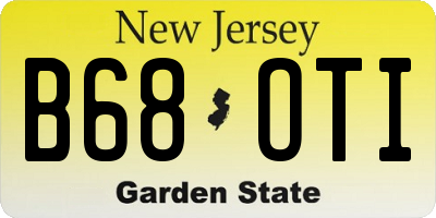 NJ license plate B68OTI
