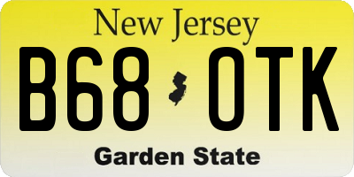 NJ license plate B68OTK