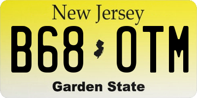 NJ license plate B68OTM