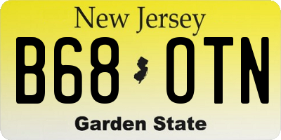 NJ license plate B68OTN