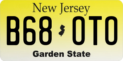 NJ license plate B68OTO