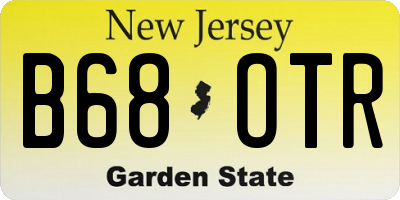 NJ license plate B68OTR