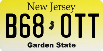 NJ license plate B68OTT