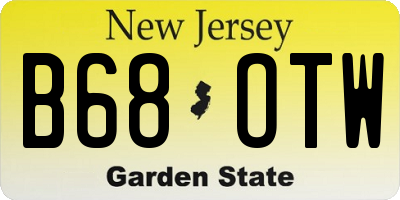 NJ license plate B68OTW