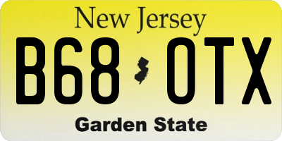 NJ license plate B68OTX