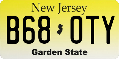 NJ license plate B68OTY