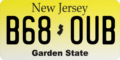 NJ license plate B68OUB