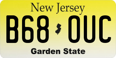 NJ license plate B68OUC