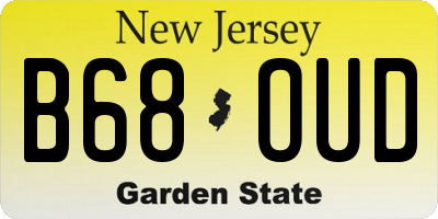 NJ license plate B68OUD