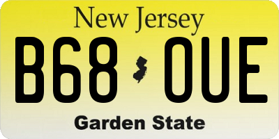 NJ license plate B68OUE