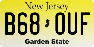 NJ license plate B68OUF